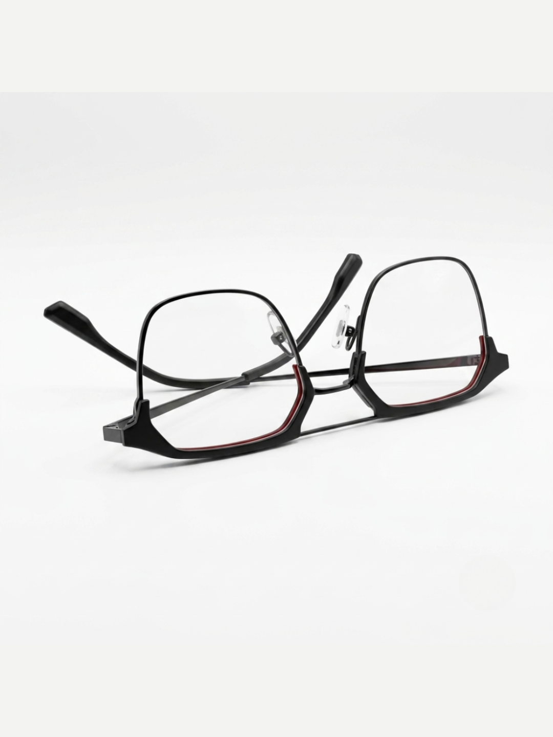 Framesvista FV-PG-7201 black square metal eyeglasses with Photo Grey lenses