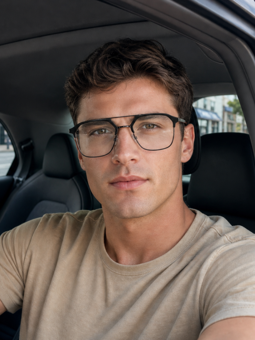 model Framesvista FV-PG-7201 black square metal eyeglasses with Photo Grey lenses
