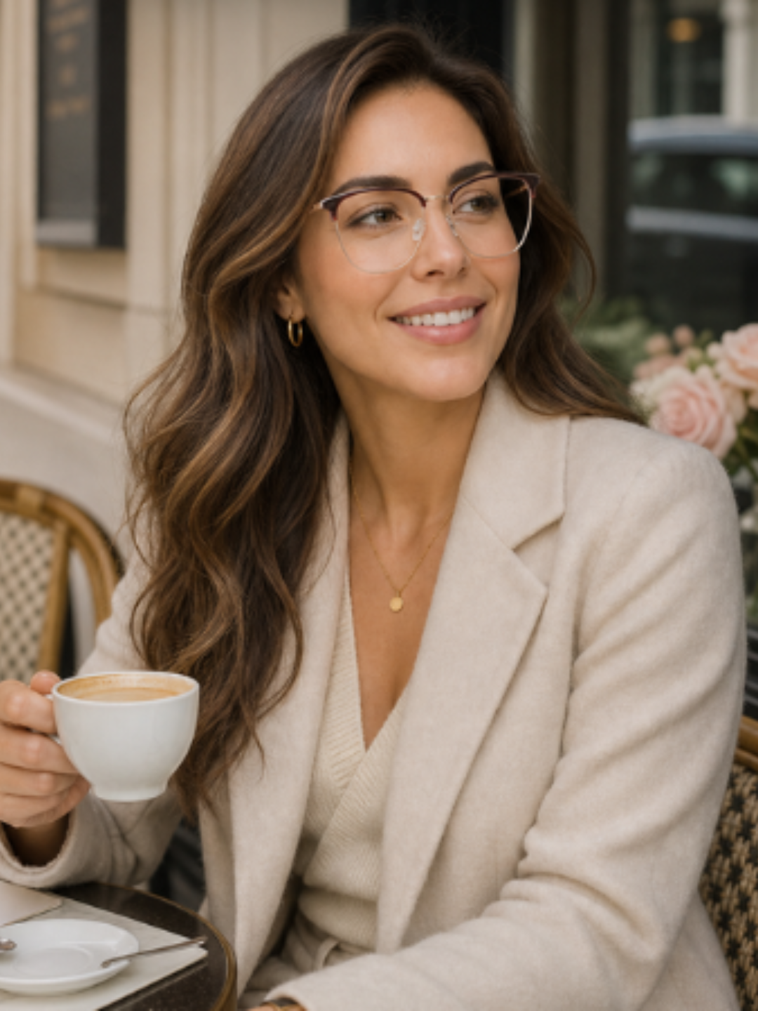 Framesvista rose gold titanium eyeglasses frame with darker upper front