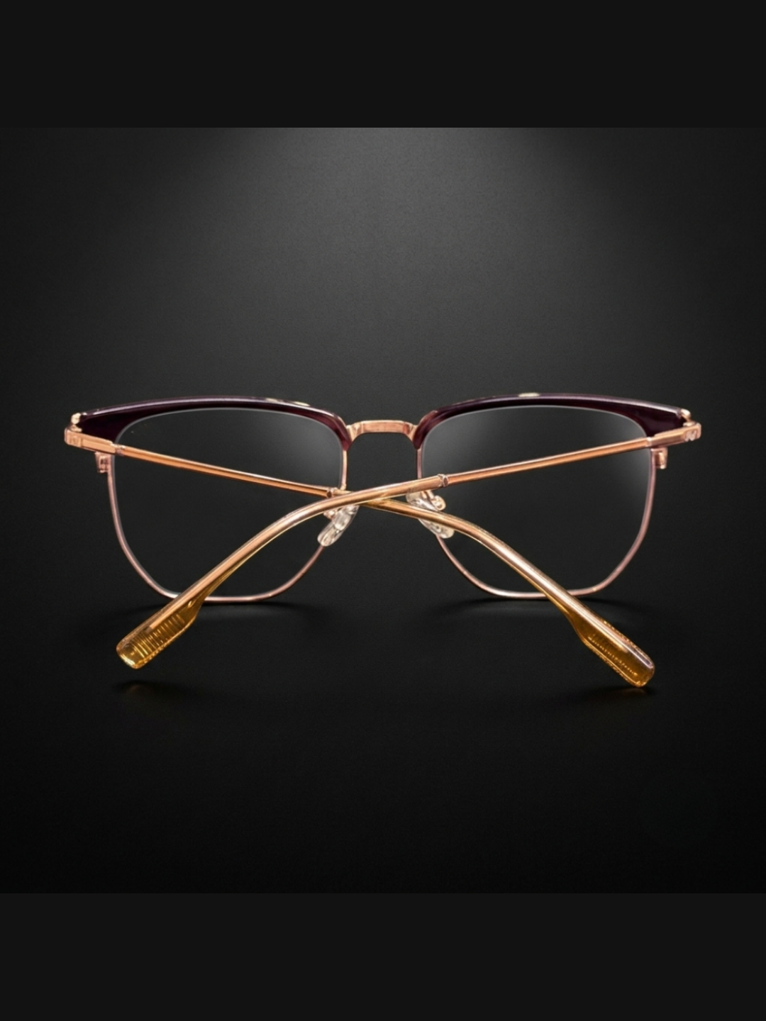 Framesvista rose gold titanium eyeglasses frame with darker upper front