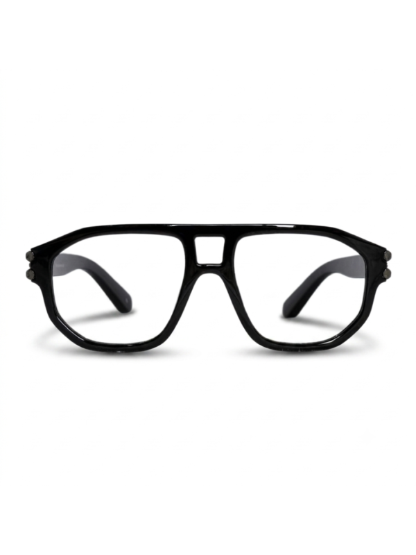 Framesvista FV-82104 black retro pilot eyeglasses frame front view